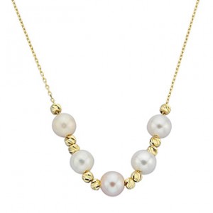  Chaine or jaune - Perles - 17 +1"  VI81-14